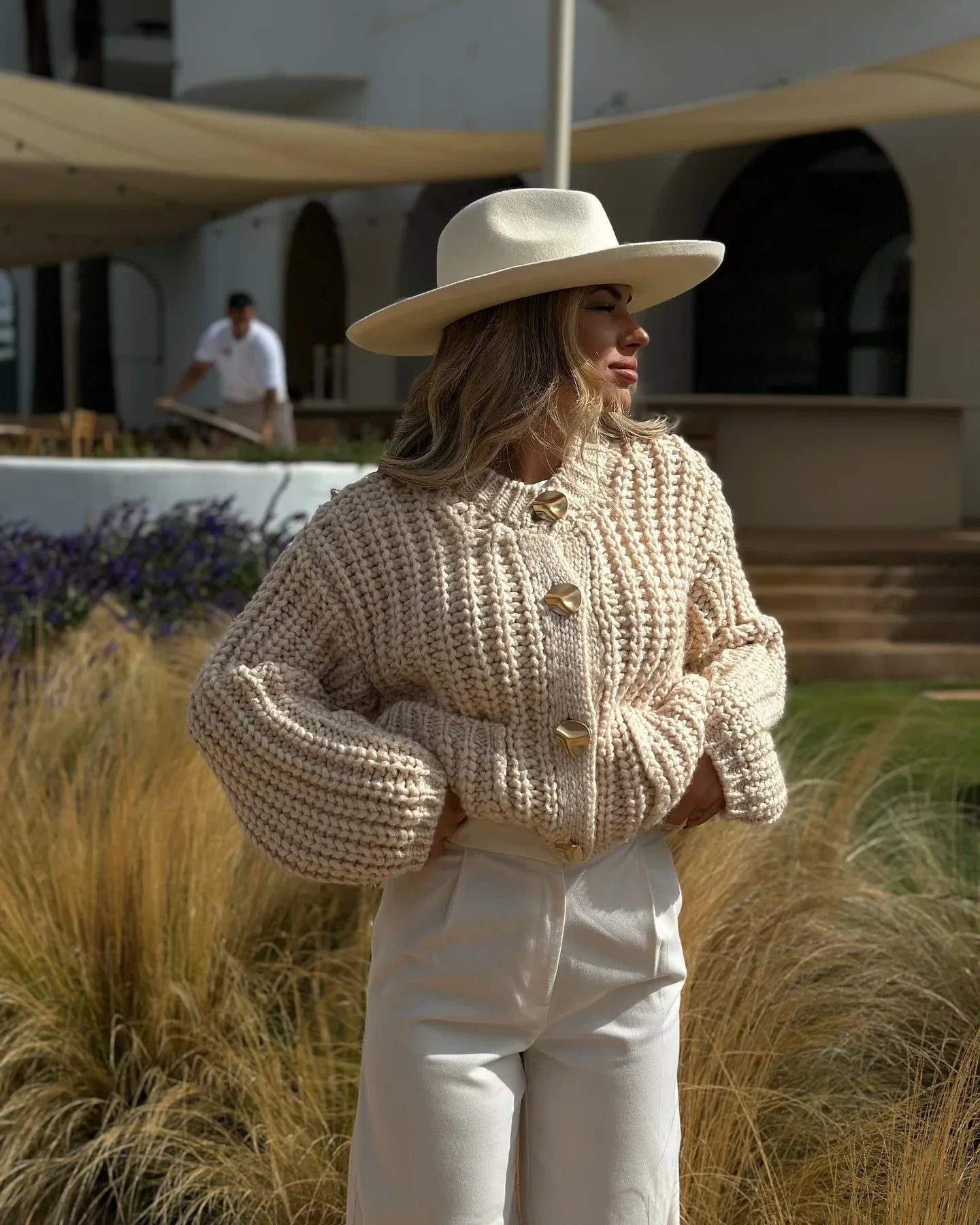 Sylvie | Gruby sweter z guzikami