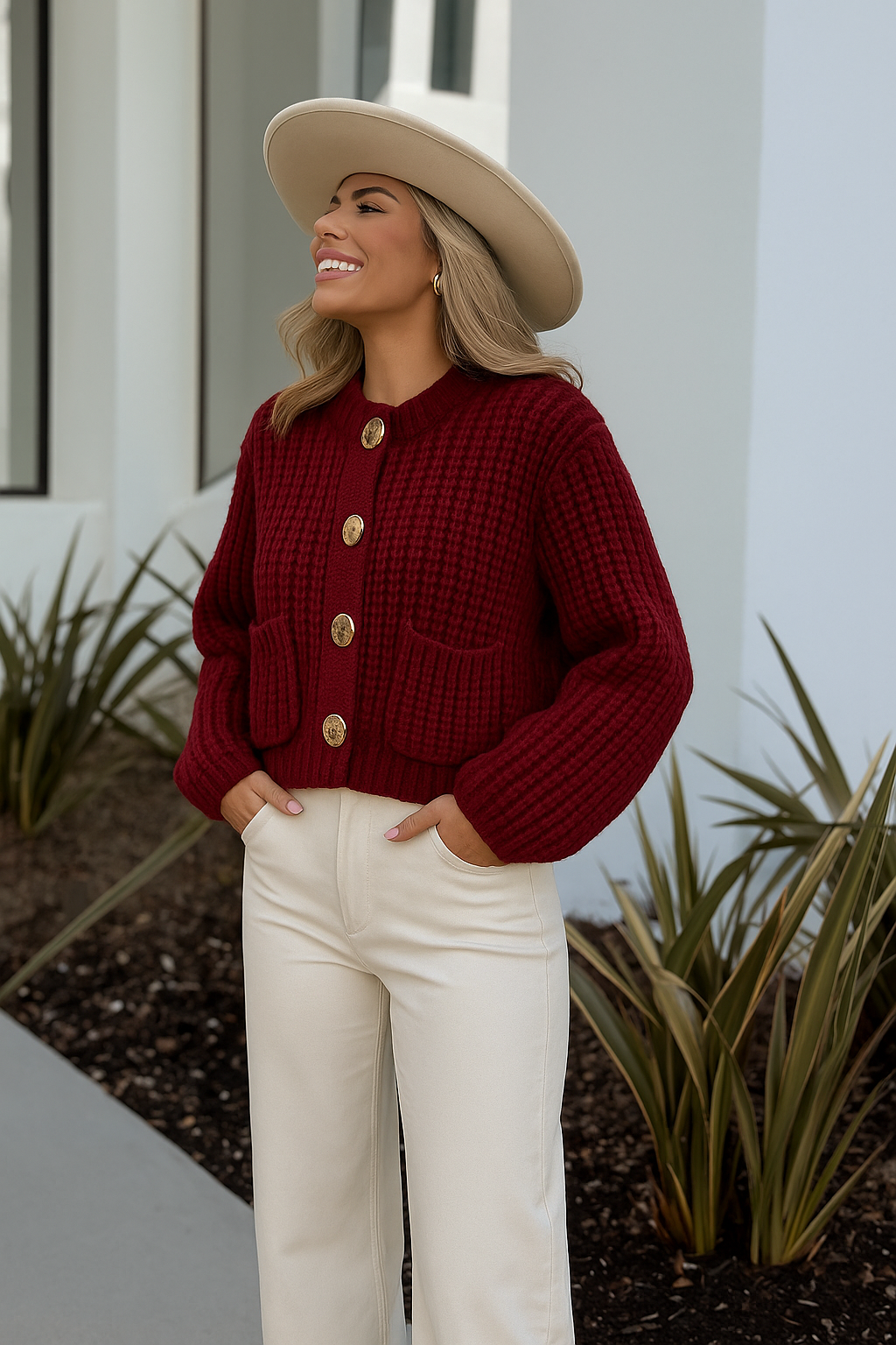Sylvie | Gruby sweter z guzikami