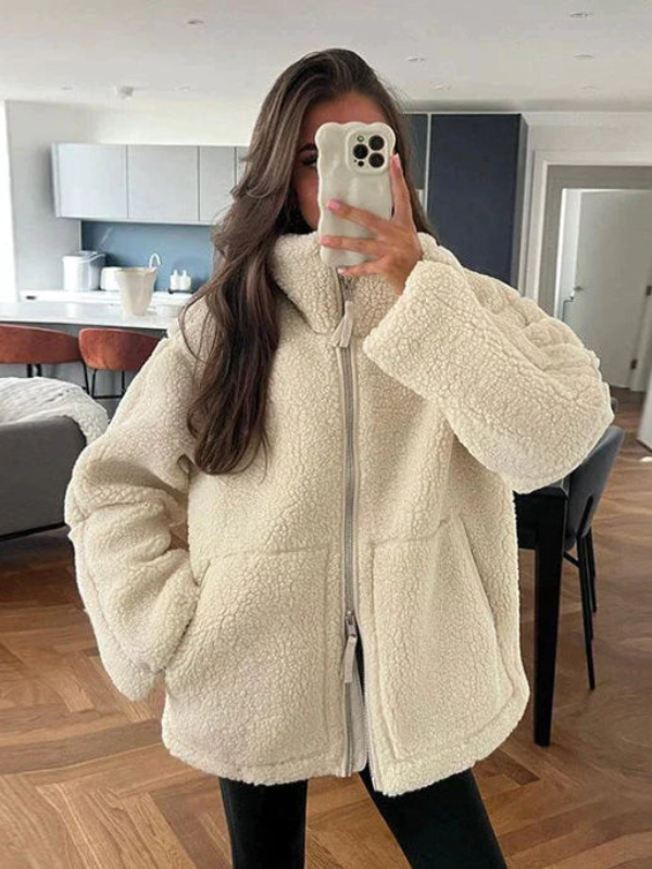 Tessa | Damska Fleece Kurtka z Zamkiem