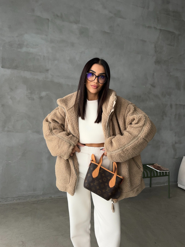 Tessa | Damska Fleece Kurtka z Zamkiem