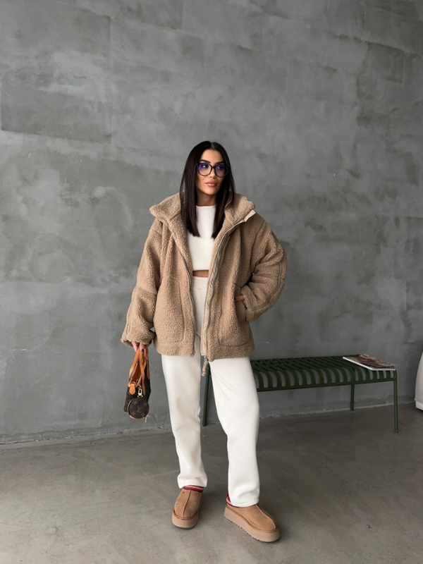Tessa | Damska Fleece Kurtka z Zamkiem