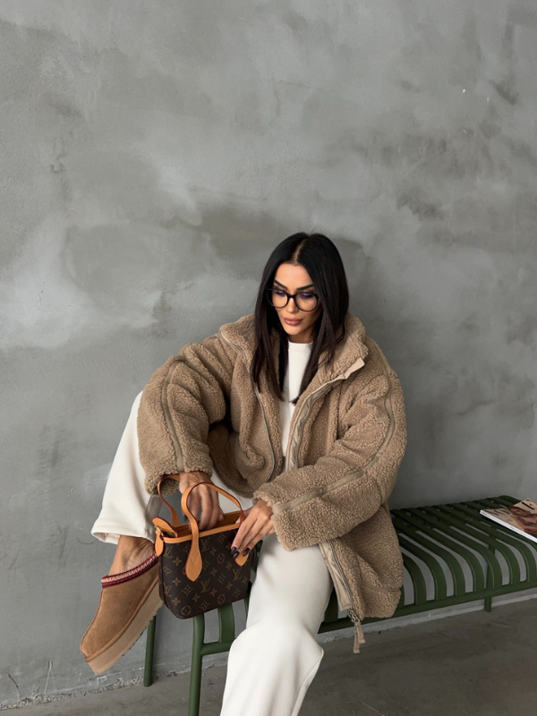 Tessa | Damska Fleece Kurtka z Zamkiem