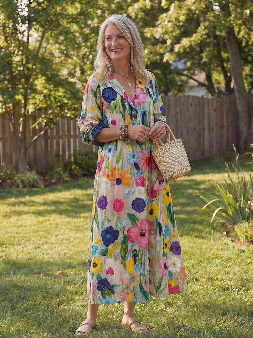 Virelle | Sukienka Maxi Botaniczna Flow