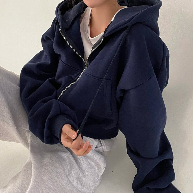 Thea | Damska Bluza z Kapturem na Zamek