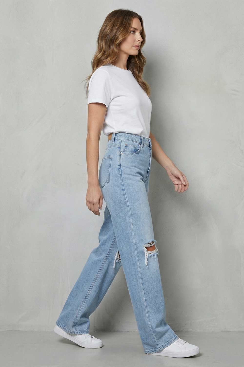 Valerique – Vintage flare silhouette – Przetarte dżinsy