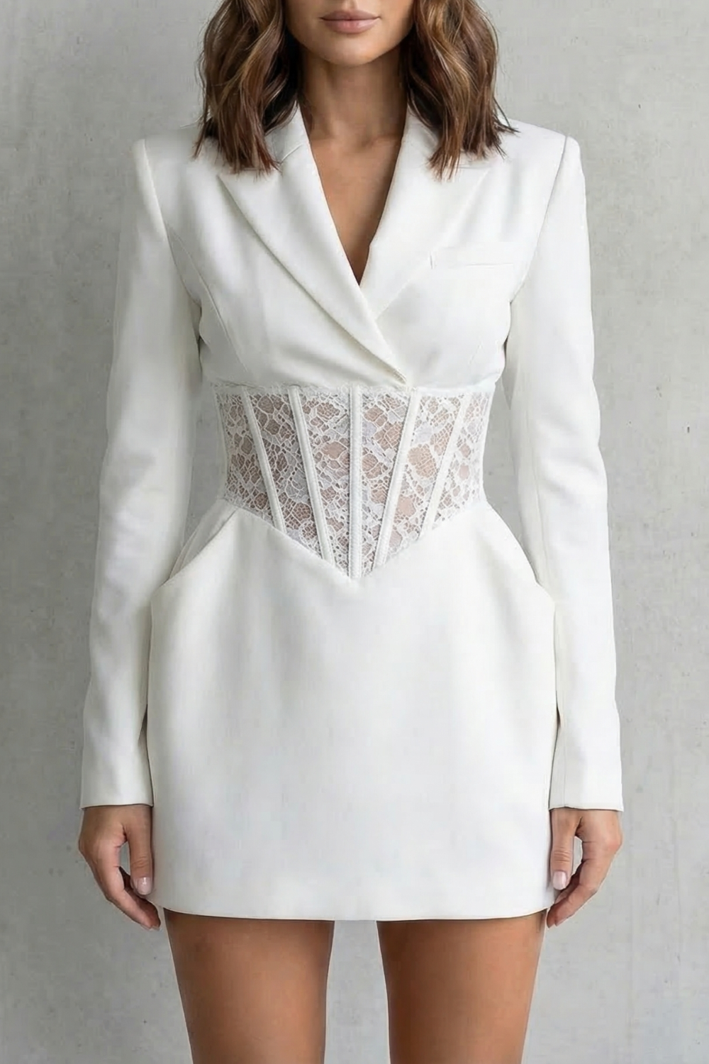 Valerisse – Koronkowy gorsetowy fason – Sukienka blazer