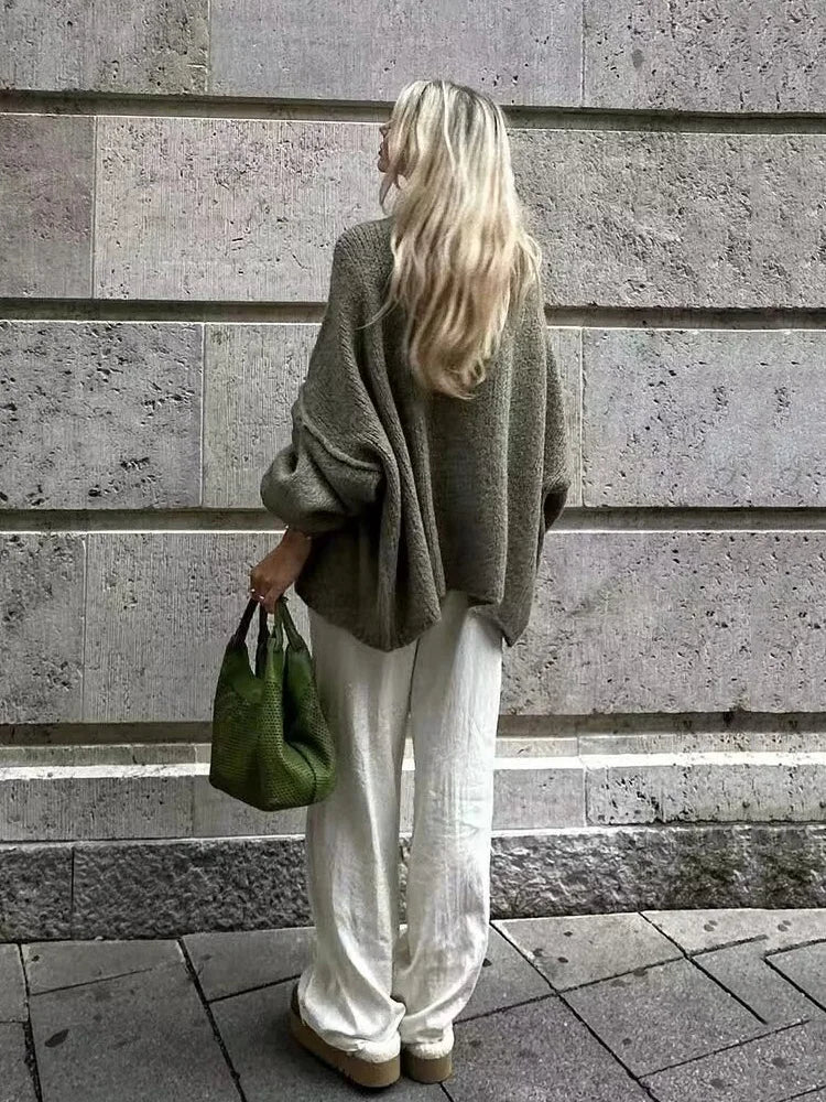 Viola | Damski oversize kardigan z guzikami