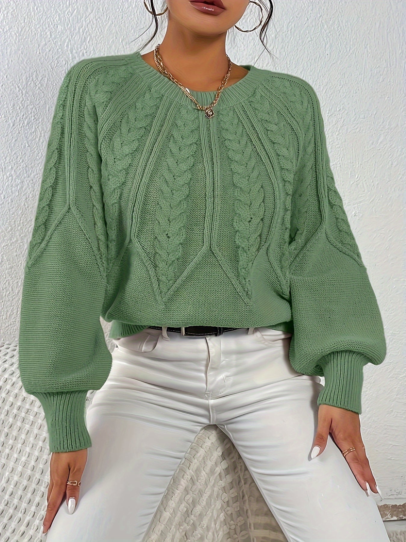 Wioleta | Sweter w Warkocz Elegancki i Wygodny Damski