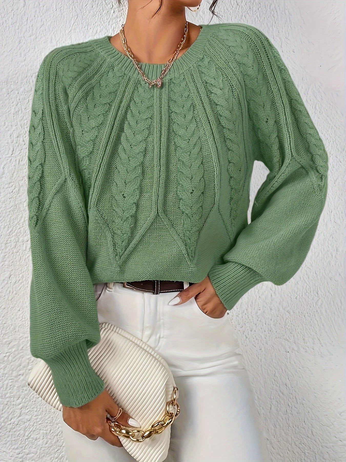 Wioleta | Sweter w Warkocz Elegancki i Wygodny Damski