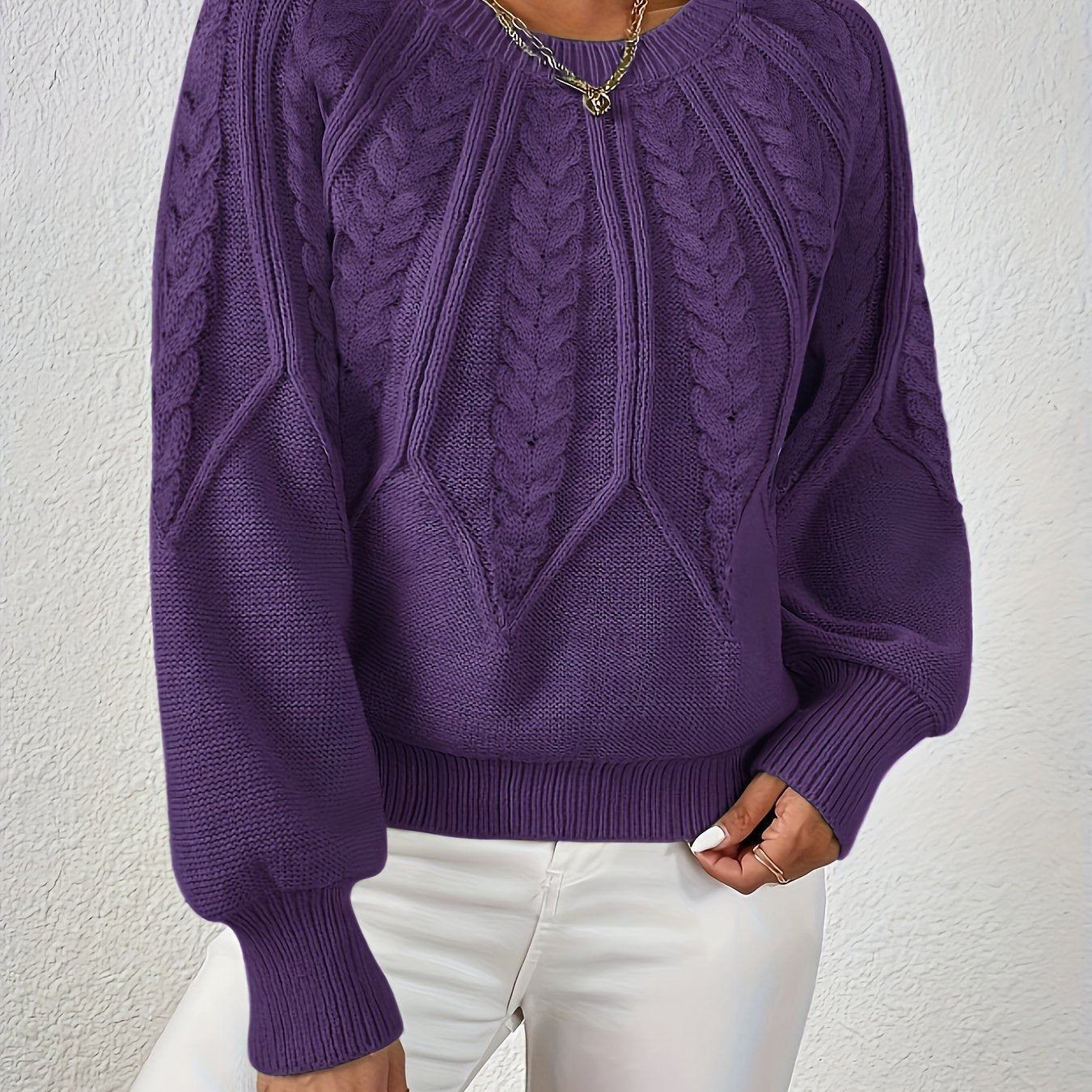 Wioleta | Sweter w Warkocz Elegancki i Wygodny Damski