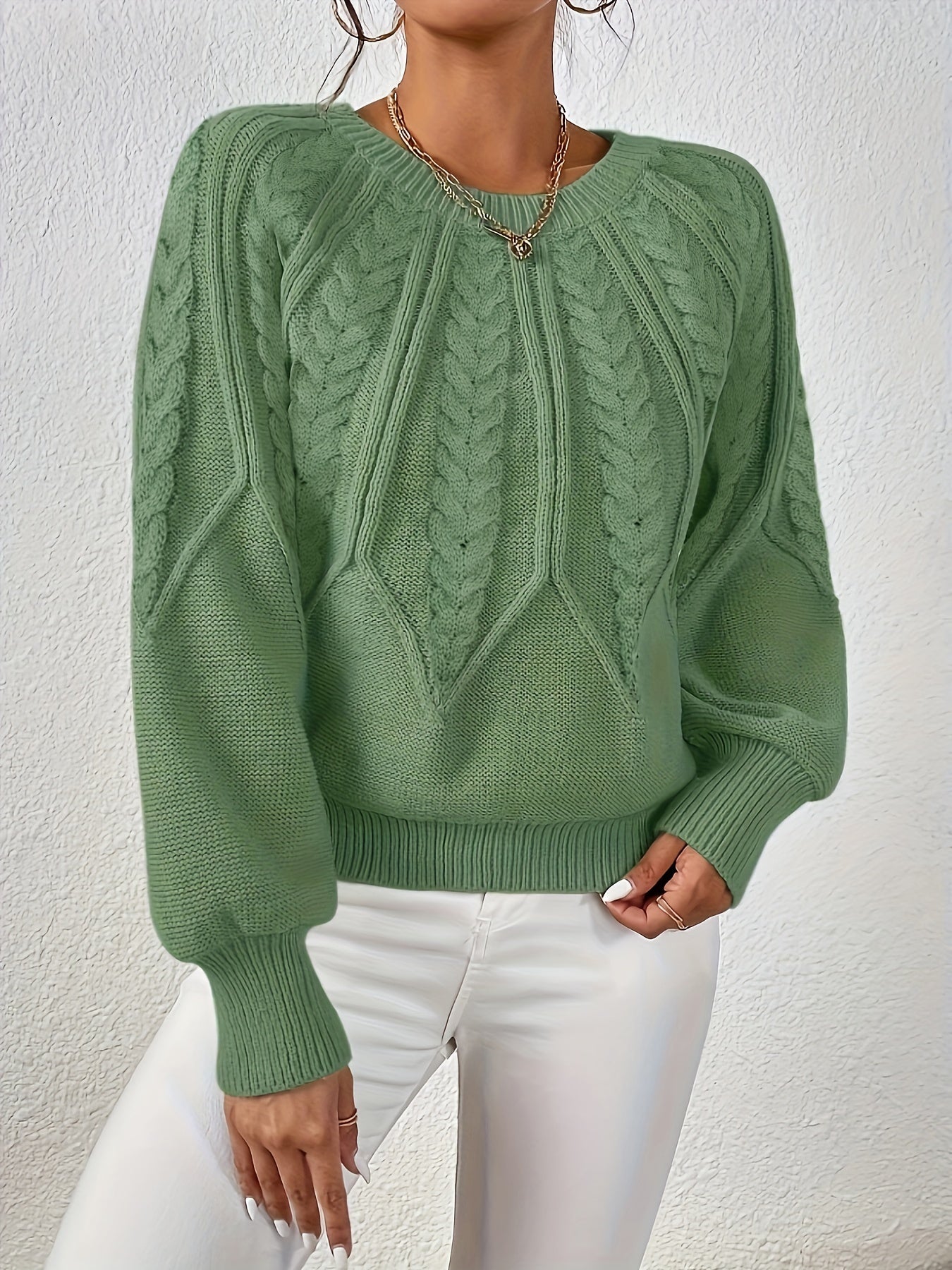 Wioleta | Sweter w Warkocz Elegancki i Wygodny Damski