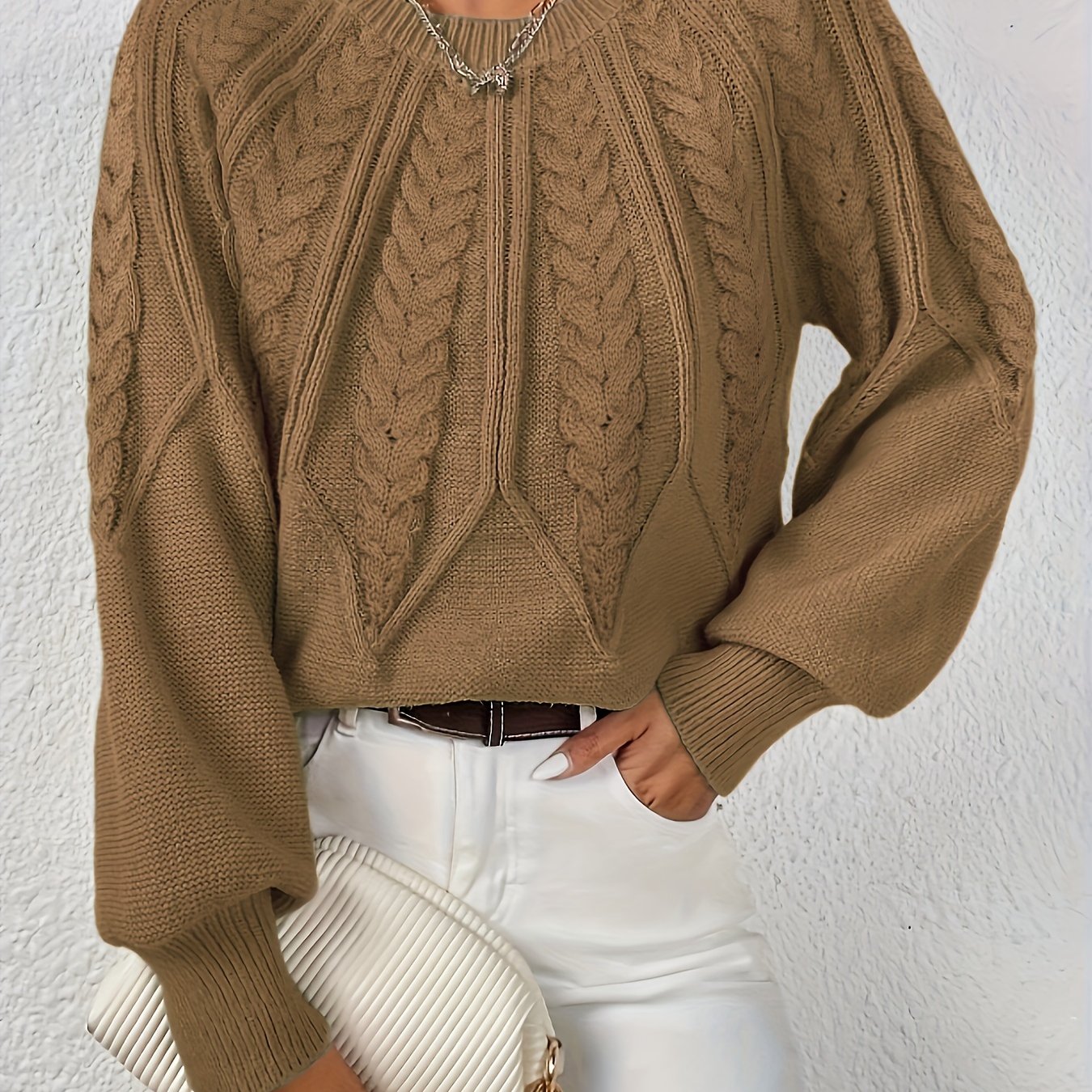 Wioleta | Sweter w Warkocz Elegancki i Wygodny Damski