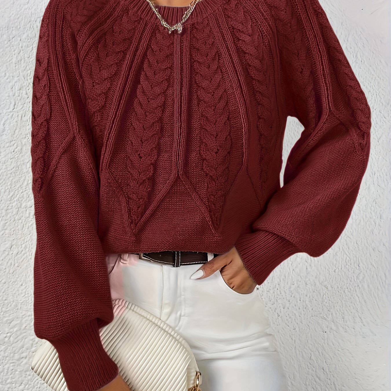 Wioleta | Sweter w Warkocz Elegancki i Wygodny Damski