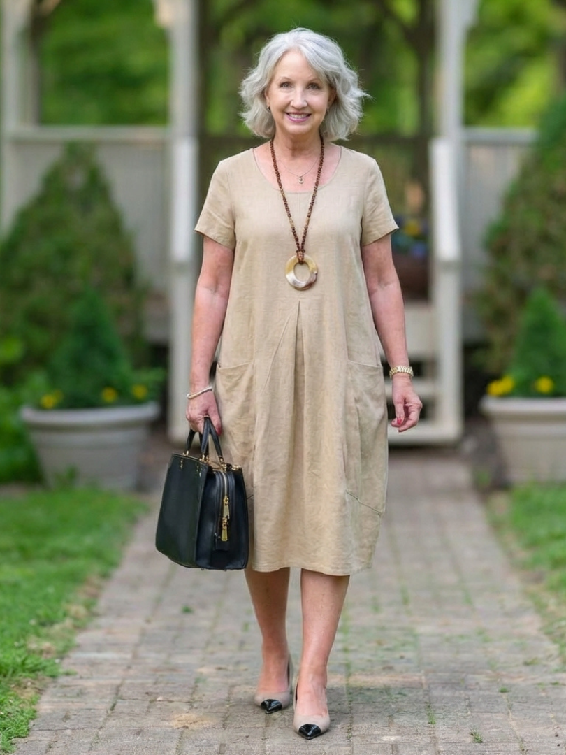 Diane | Sukienka z krótkim rękawem, plisowana, do kolan