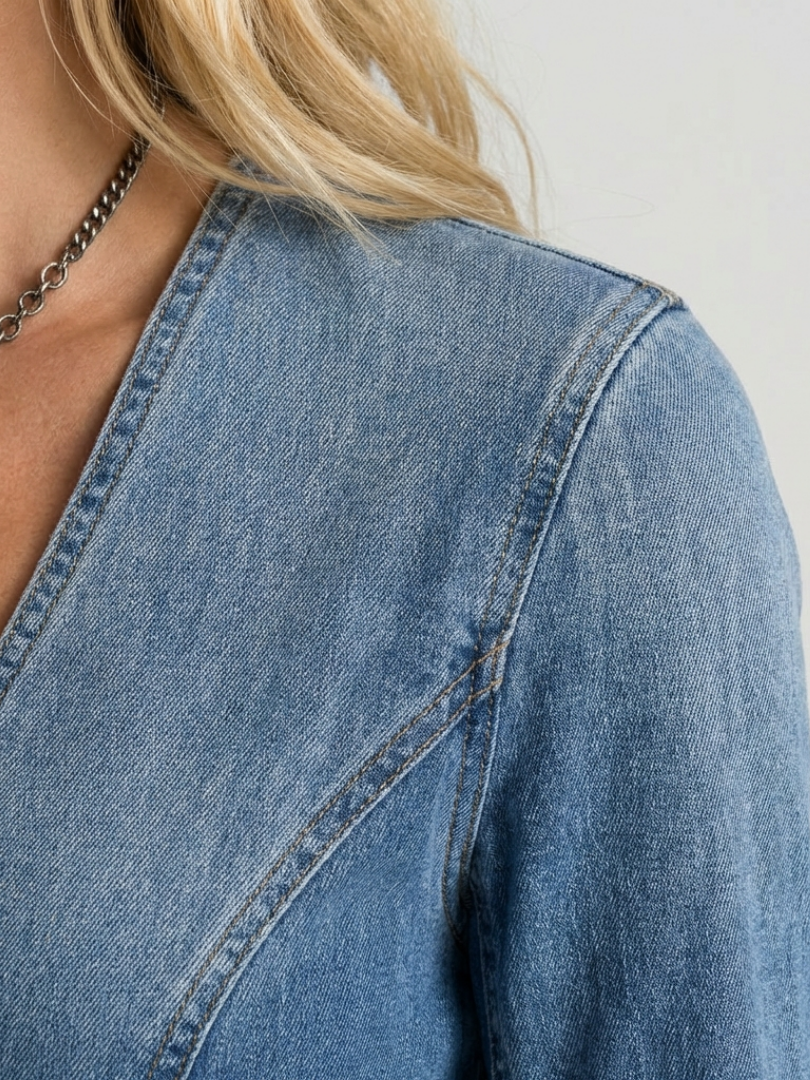 Sienna | Sukienka maxi z denimu z guzikami z przodu