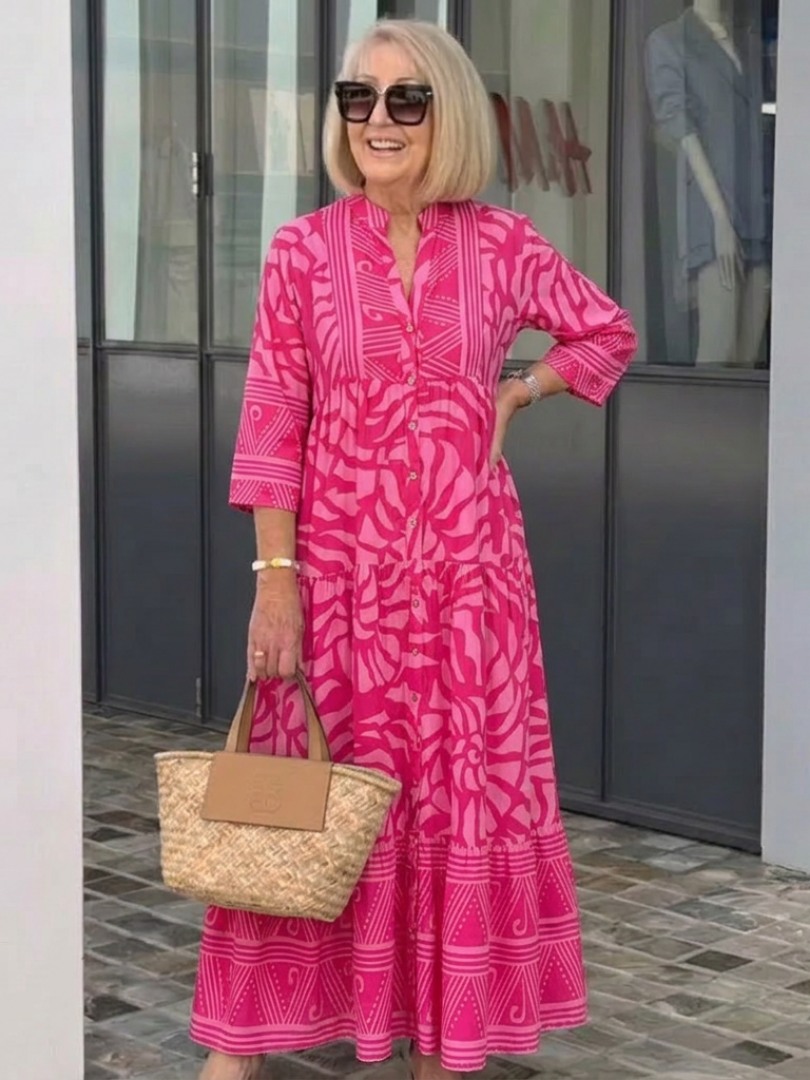Marielle | Midi sukienka z guzikami z przodu